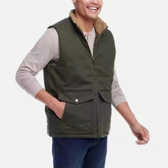 Weatherproof Men's Workwear Vest Size Medium Olive Green NWT - Picture 1 of 10